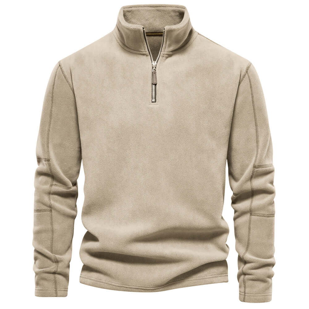 Thick warm fleece sweater with zip for men